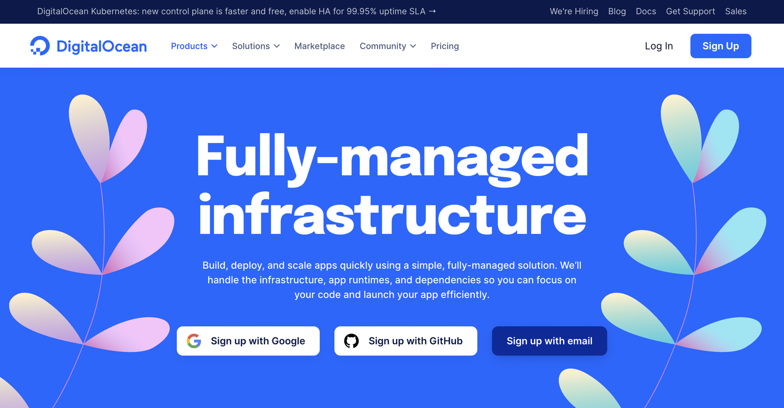DigitalOcean - host static html website for free