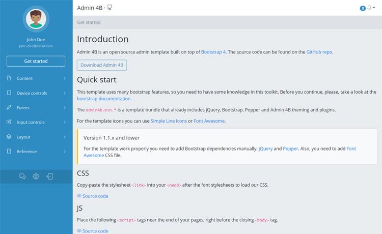 Admin 4B - Bootstrap Admin Panel