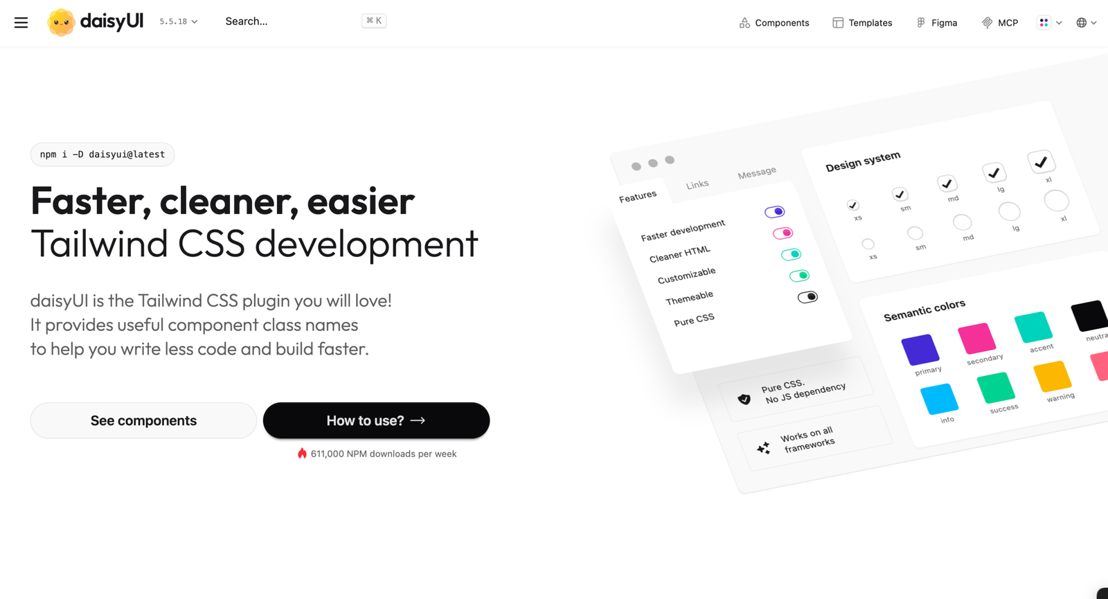 daisyUI is the Tailwind CSS plugin
