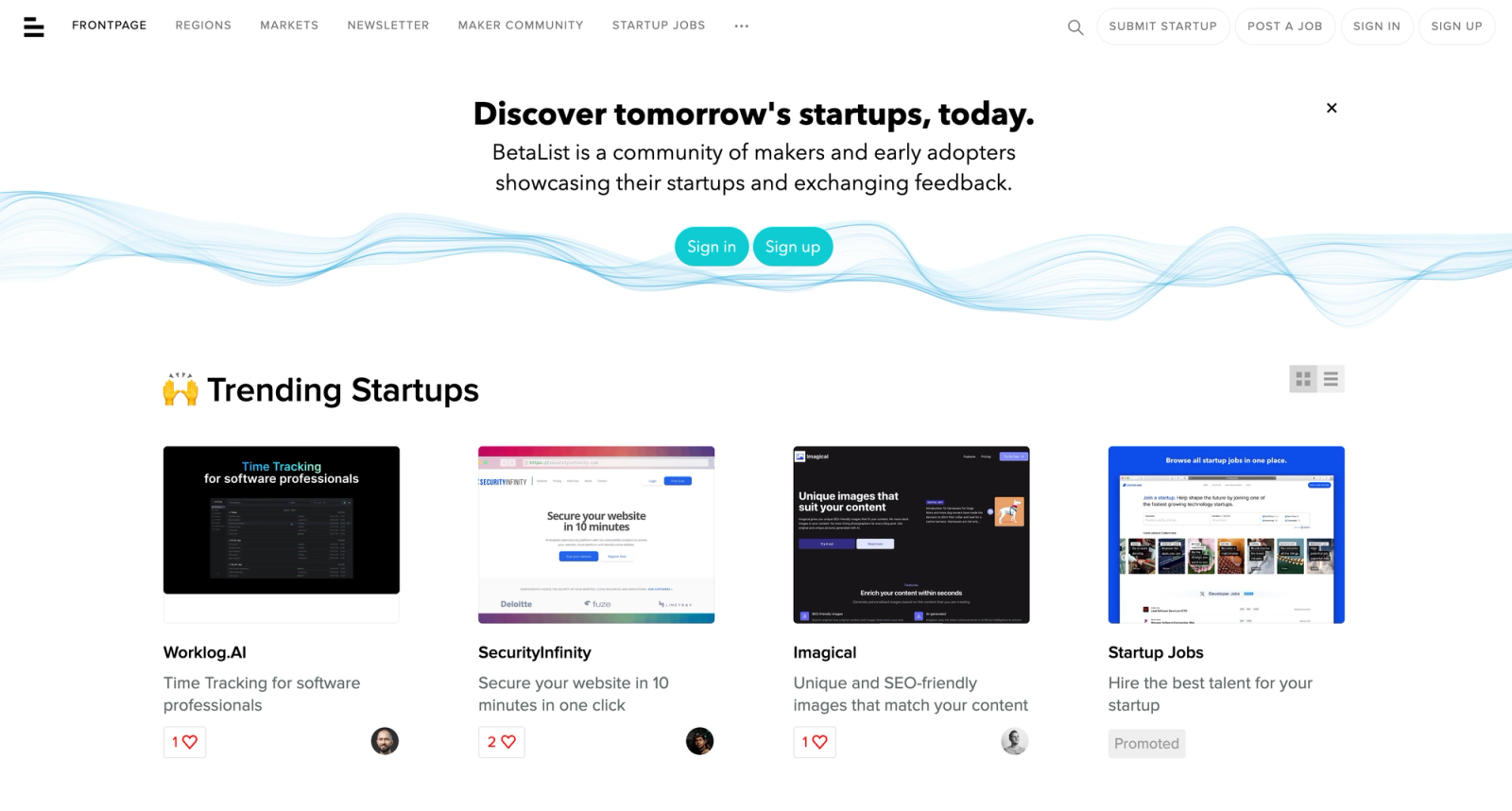 BetaList - Similar site like Product Hunt