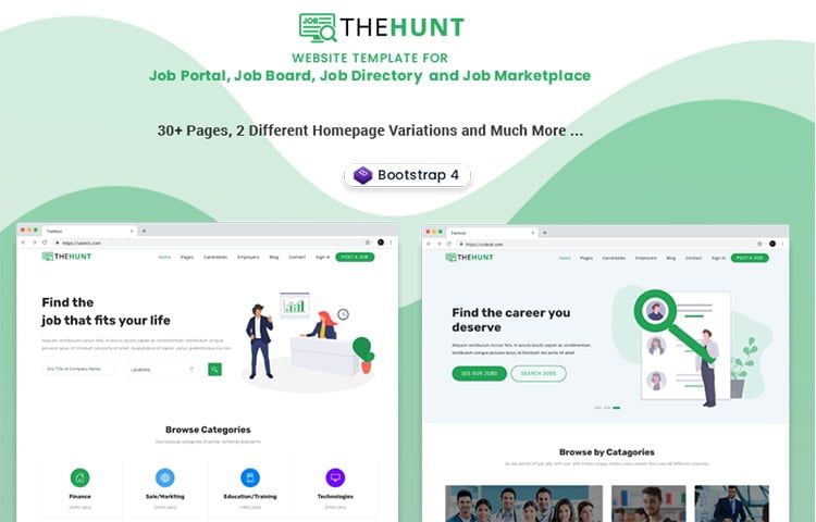 TheHunt - Job Portal Website Templates