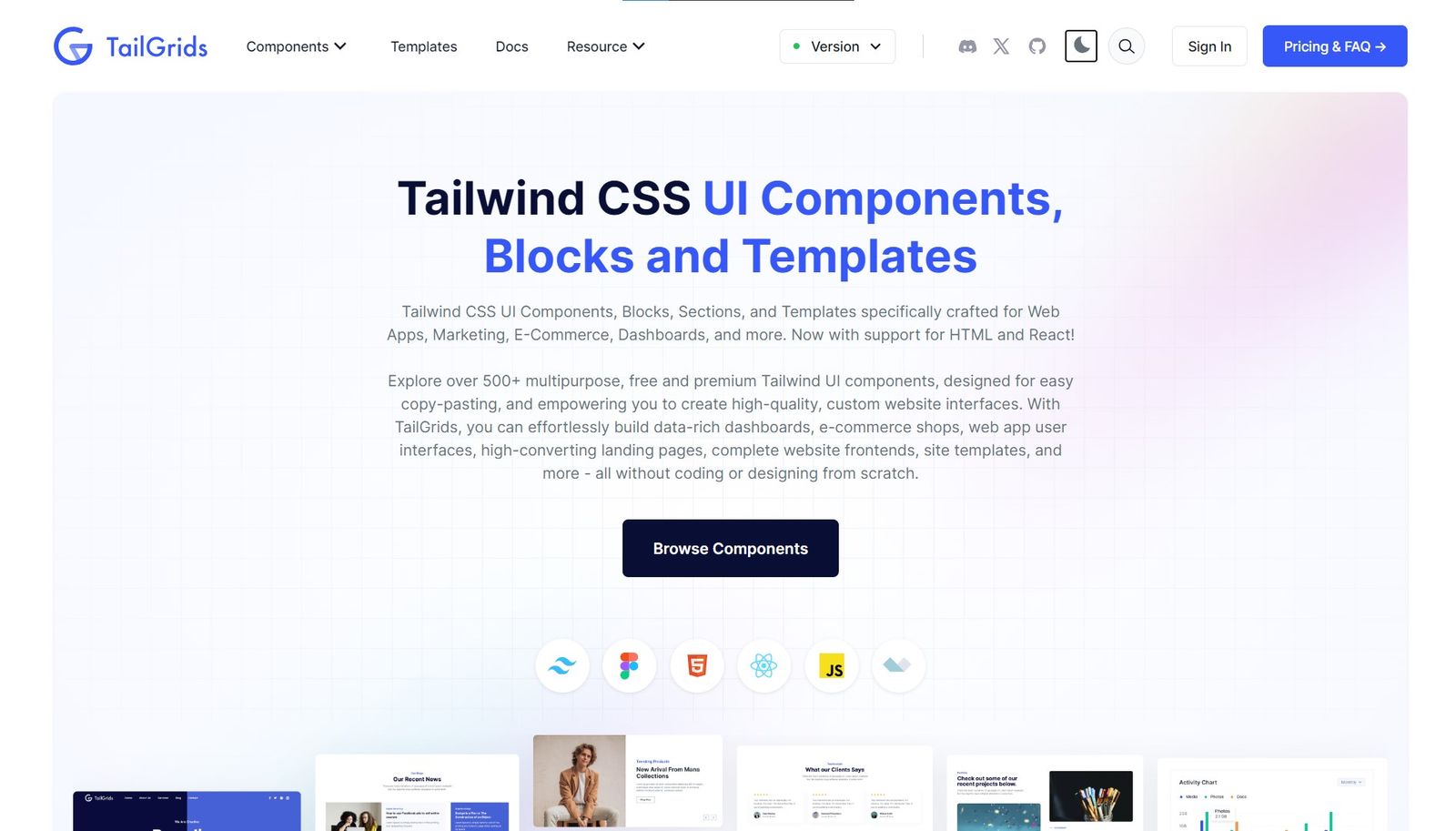 Tailgrids - Tailwind CSS UI Components, Blocks and Templates