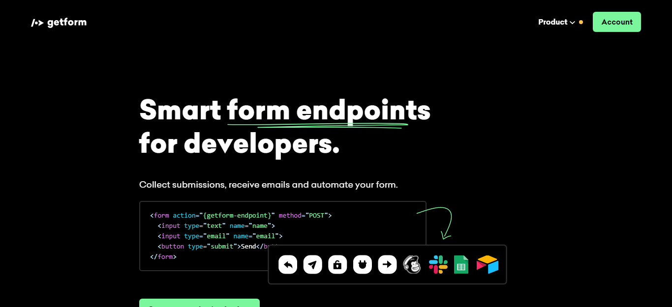 getForm - Form For Static Sites