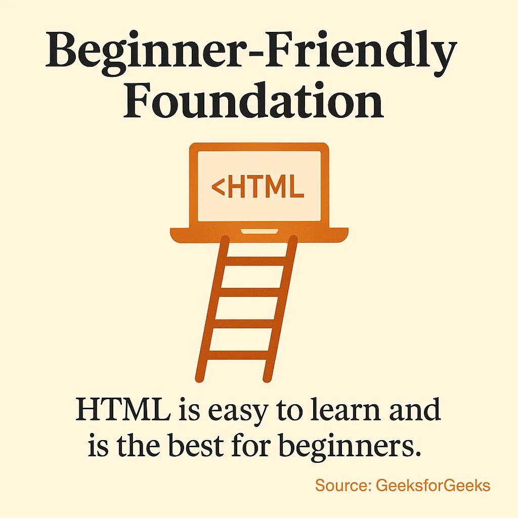 HTML is easy to learn and is the best for beginners