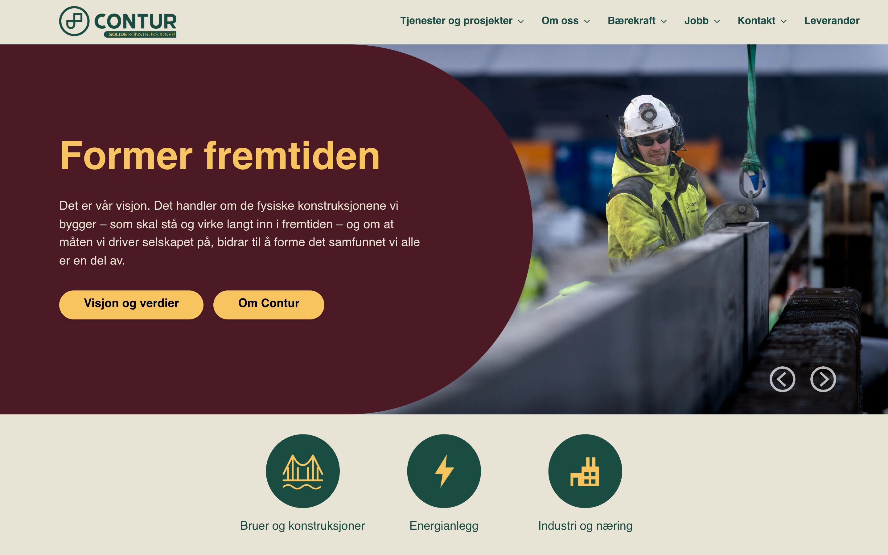 Skjermbilde av contur.no