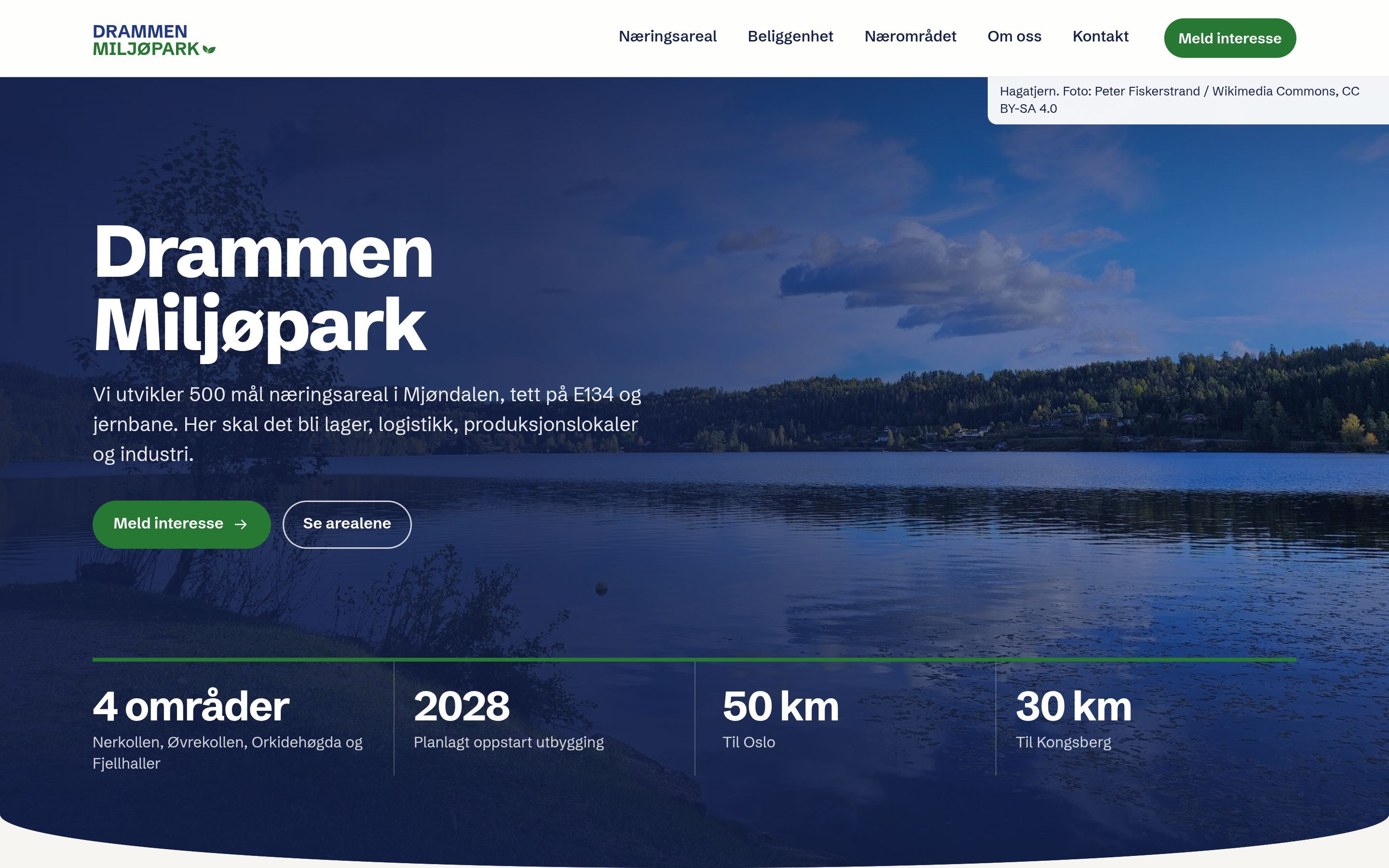 Skjermbilde av drammenmiljopark.no