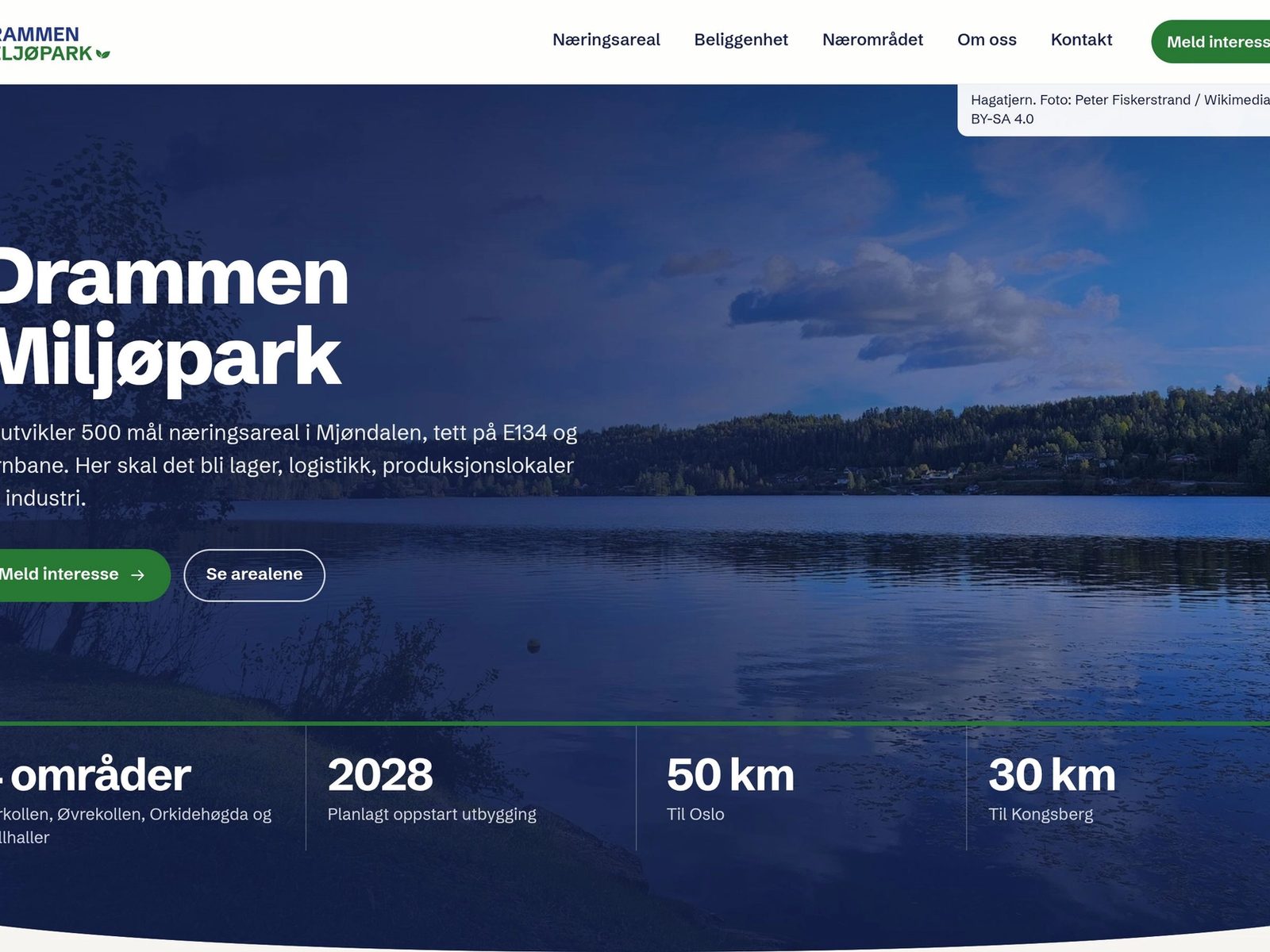 Skjermbilde av drammenmiljopark.no