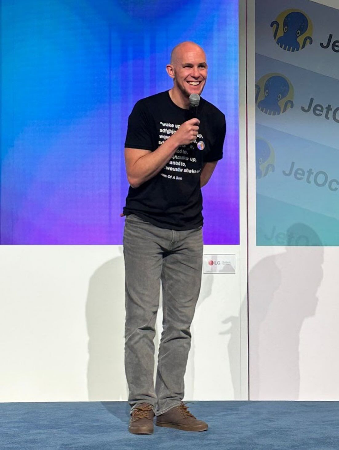 Mark Williams-Cook speaking at Athens SEO conference