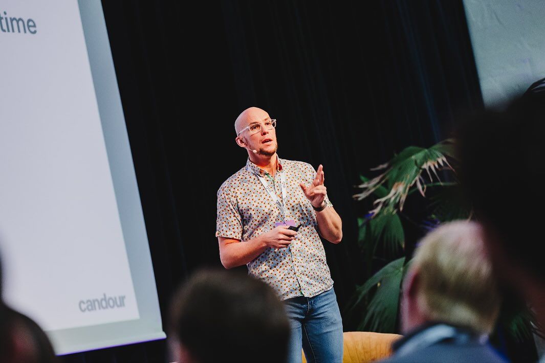 Mark Williams-Cook speaking at Digital Olympus conference
