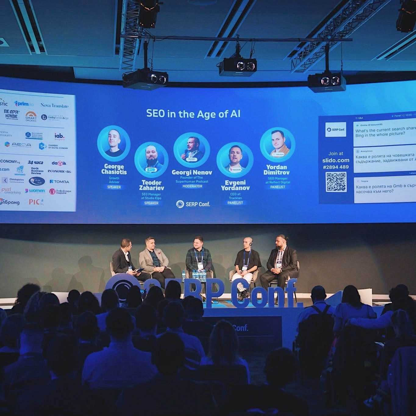 Yordan Dimitrov on the SEO in the Age of AI panel at SERP Conf. Sofia