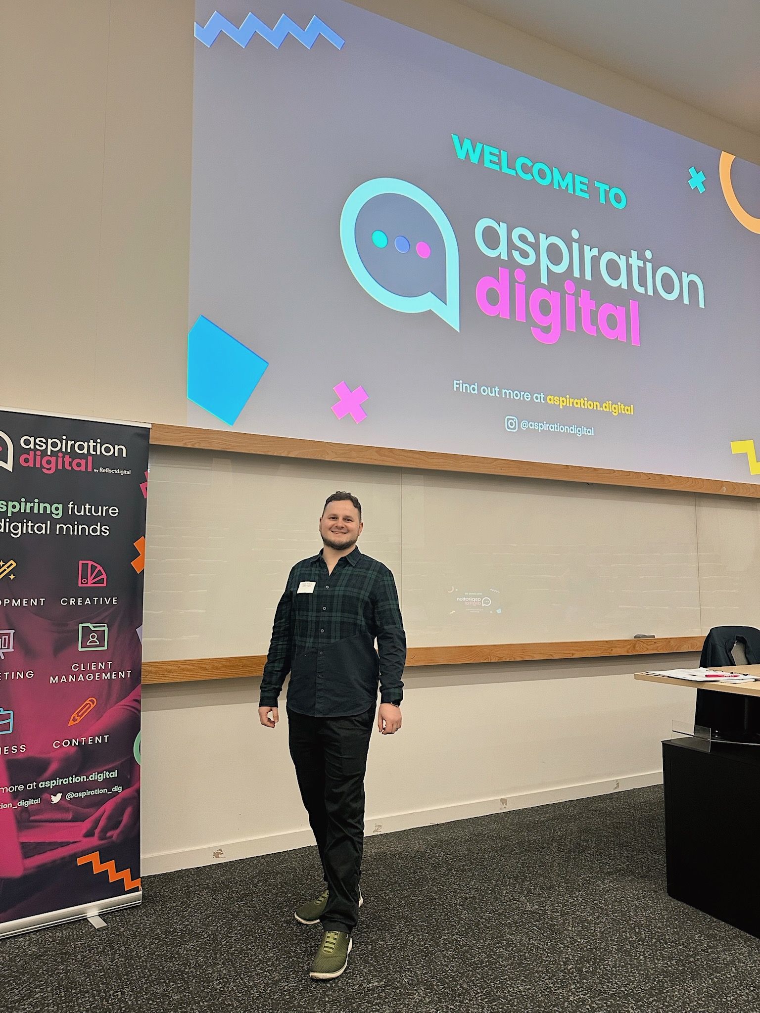 Yordan Dimitrov speaking at Aspiration Digital at the University of Kent