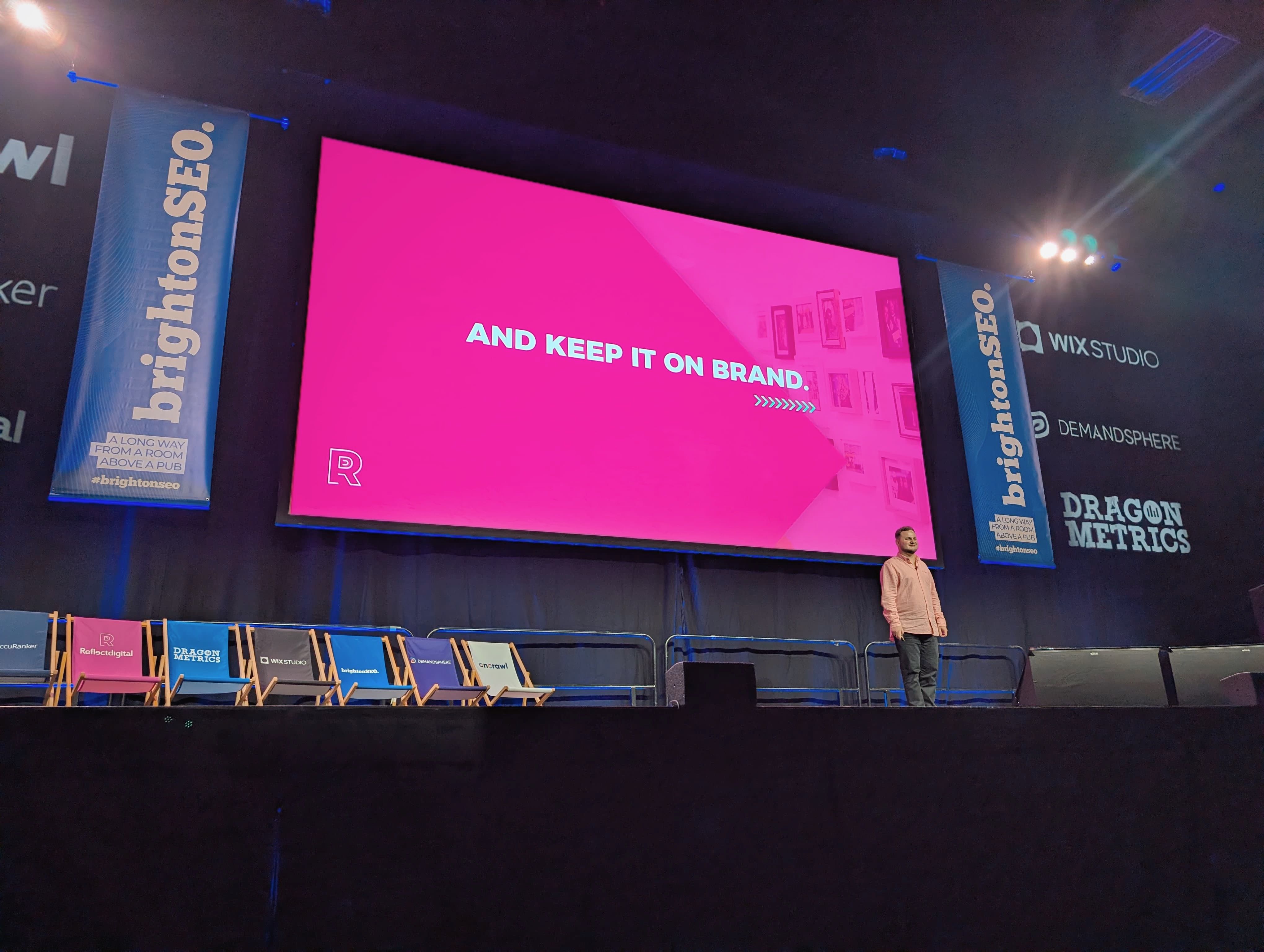 Yordan Dimitrov at brightonSEO Conference - Keep it on brand