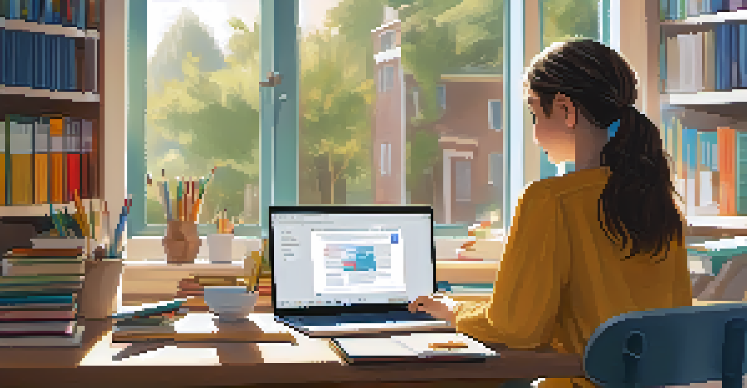 A student using a laptop with adaptive learning software, fully engaged in their personalized educational experience.