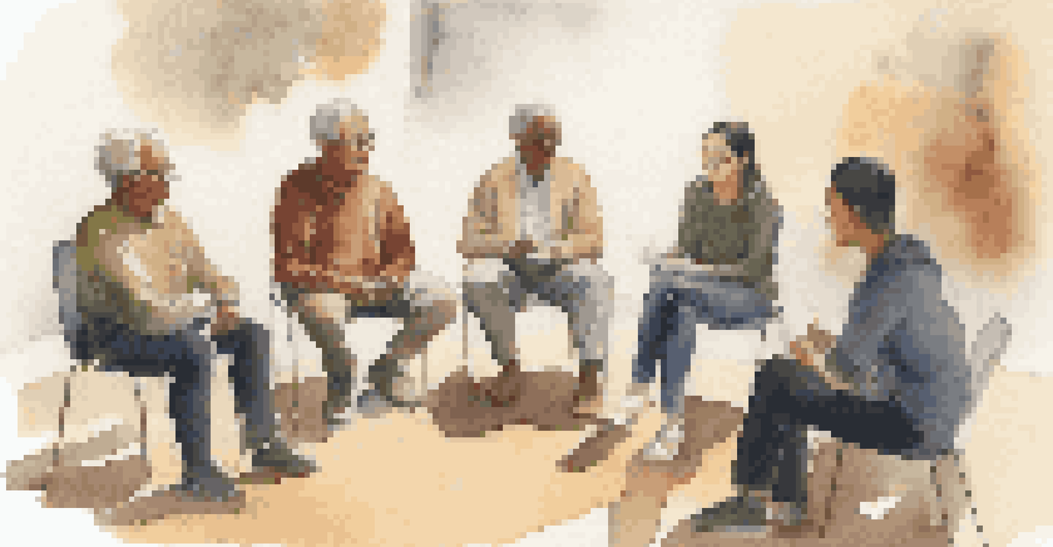 Diverse language learners sitting in a circle, participating in a peer feedback session.