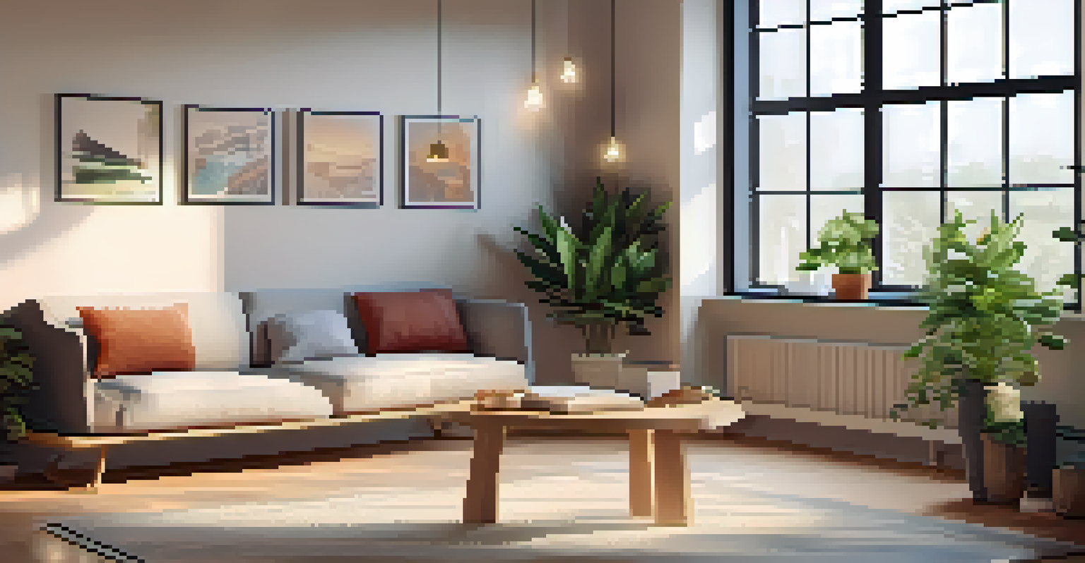 A cozy classroom corner with cushions, calming colors, and a mindfulness poster, inviting relaxation.