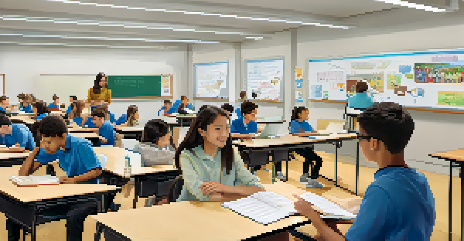 A comparison of a traditional classroom with a teacher and desks versus an adaptive learning environment with students using technology.