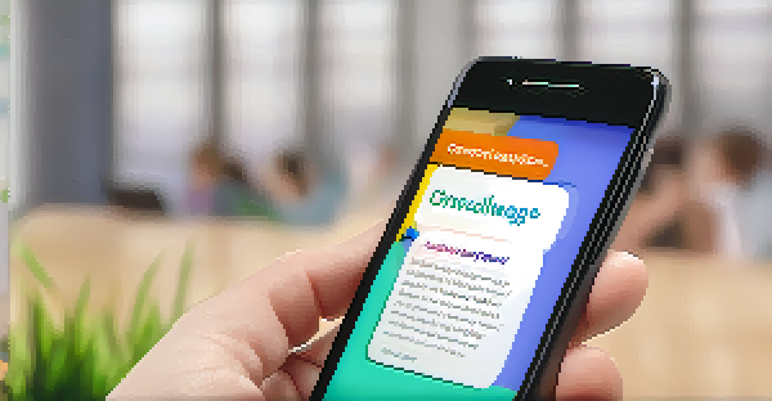 A close-up of a smartphone showing an interactive quiz on conflict resolution, highlighting the engaging microlearning content.