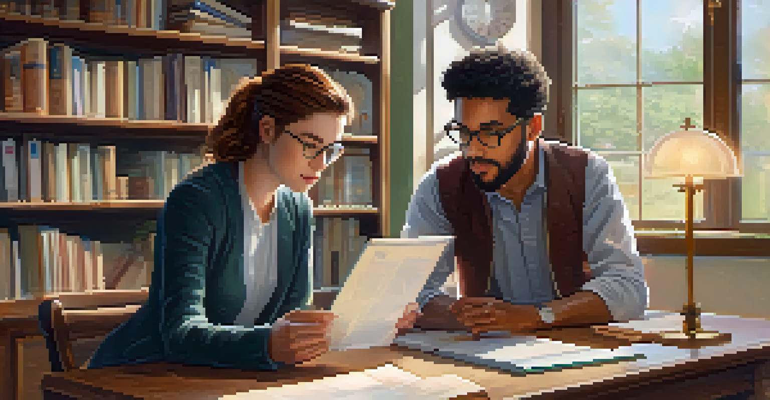 An educator and a student reviewing assessment results together at a table in a cozy room.