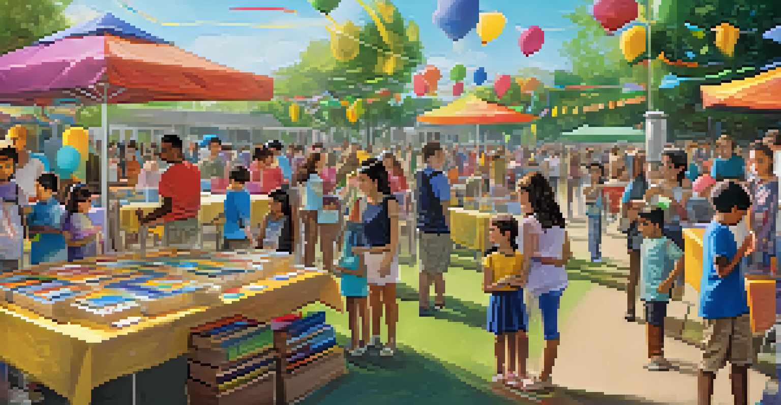 A community event where families interact with augmented reality educational activities, promoting cultural relevance and engagement.