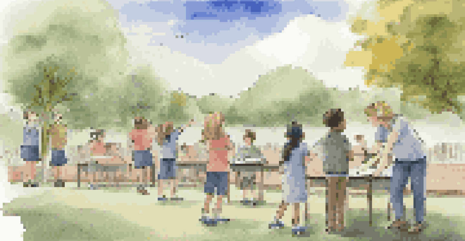 A teacher guiding students outdoors as they observe weather conditions, with students pointing at the sky and discussing vocabulary related to weather.