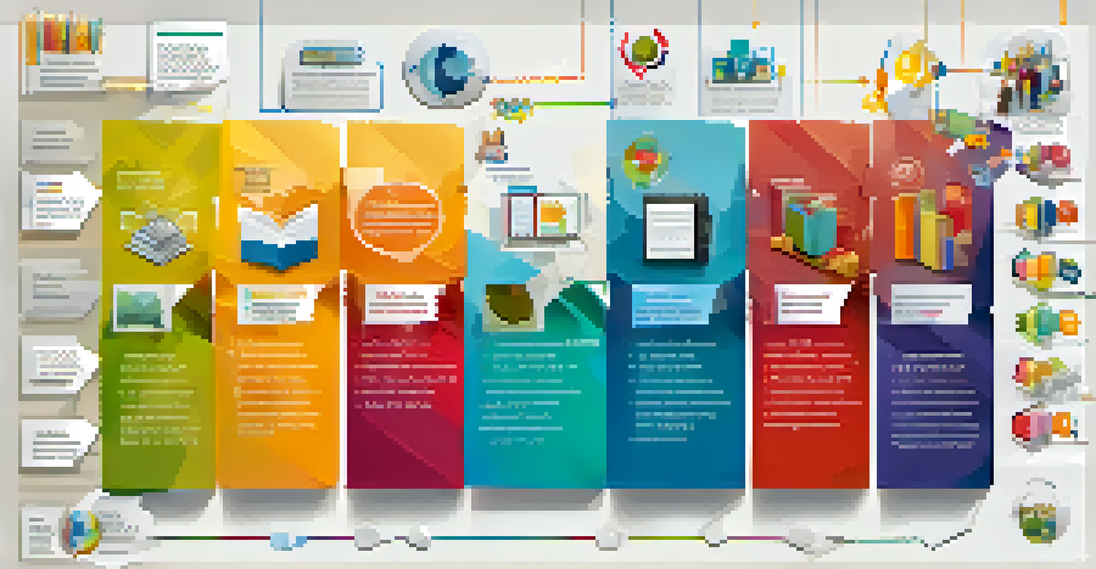 An infographic illustrating the process of visual storytelling in education, featuring colorful icons and a clear layout.