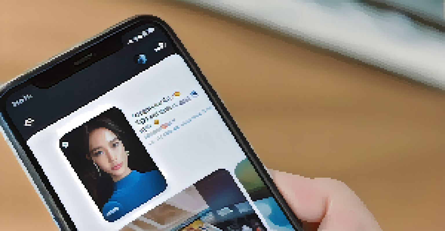 A close-up of a smartphone showing a #MeToo post, with a blurred crowd in the background holding supportive signs.