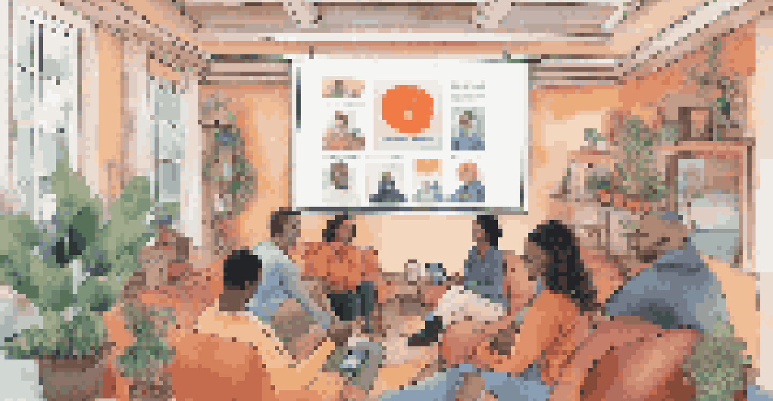 An illustration showing a social media feed with various posts related to global advocacy and activism.