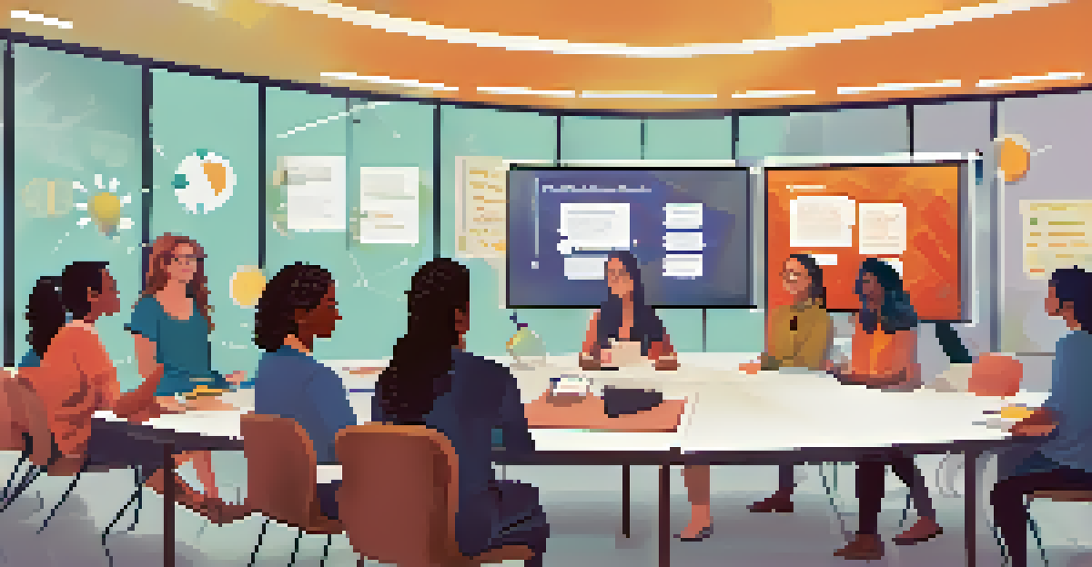 A facilitator leading a small group discussion in an online environment, surrounded by participants' screens with various reactions.