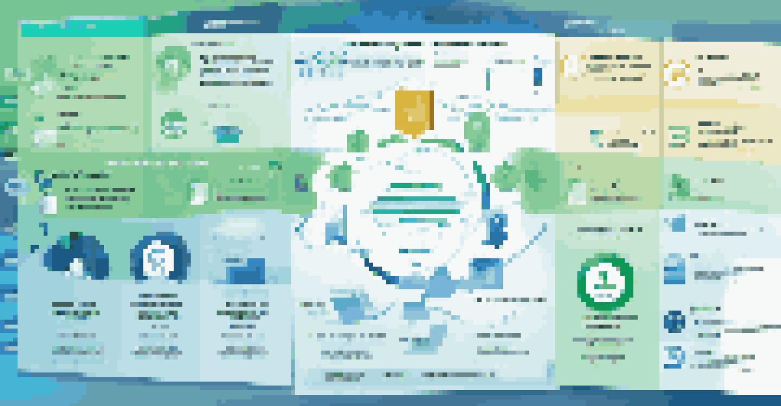 An infographic depicting the features of a Learning Management System with various icons and a blue-green color scheme.