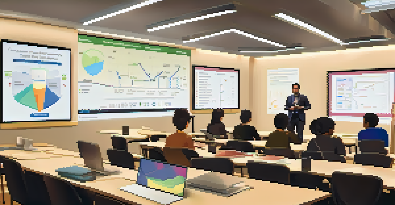 An educator giving real-time feedback to students on a digital platform, with graphs and performance metrics visible on the screen.