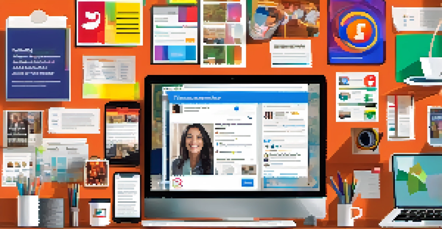 A computer screen displaying a lively social media feed for educators, with posts and resources shared among peers.