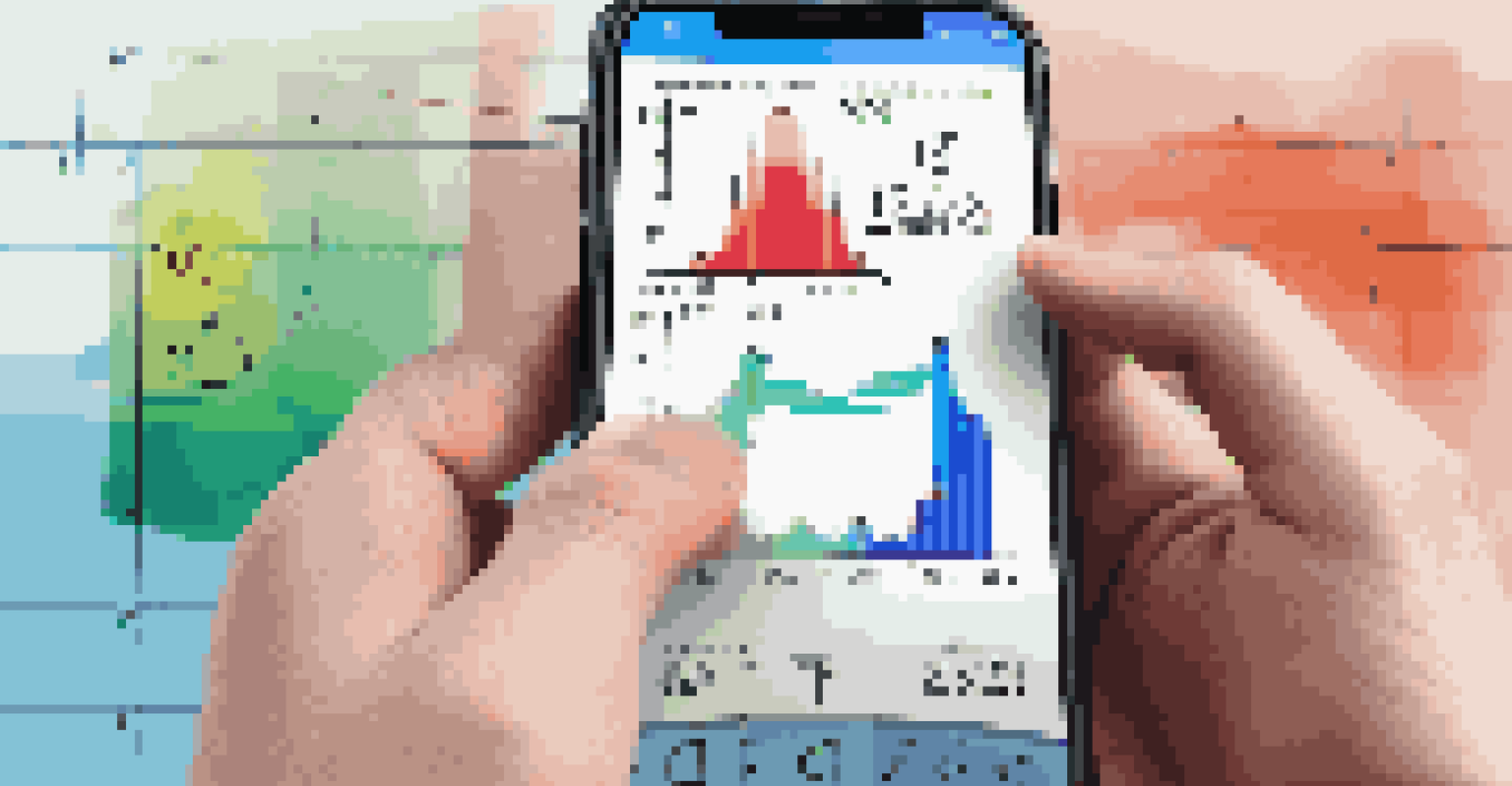 A smartphone screen with an augmented reality math app displaying a colorful 3D graph of a quadratic equation.