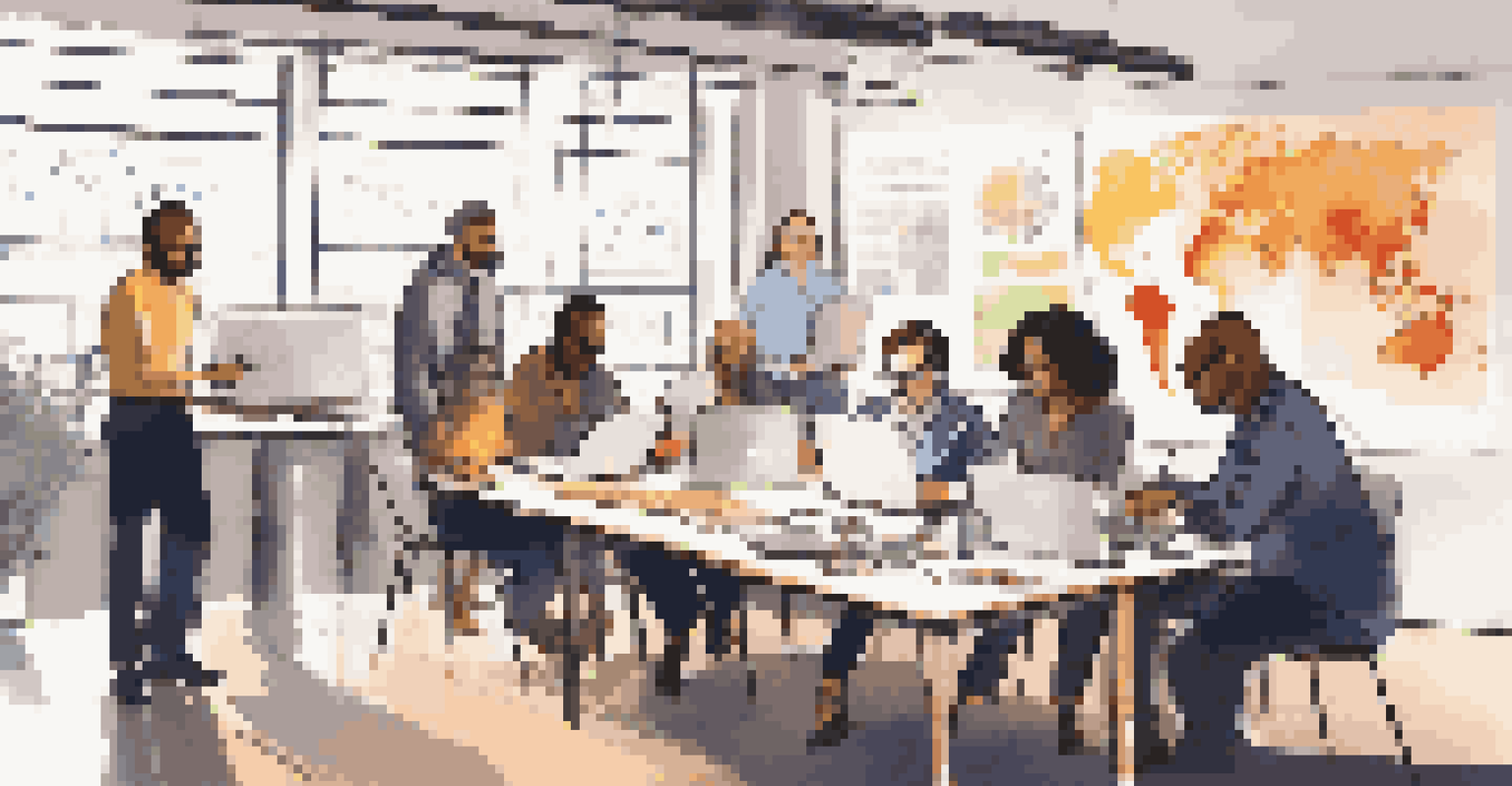 A group of diverse professionals collaborating in a workshop, highlighting teamwork and the pursuit of micro-credentials.