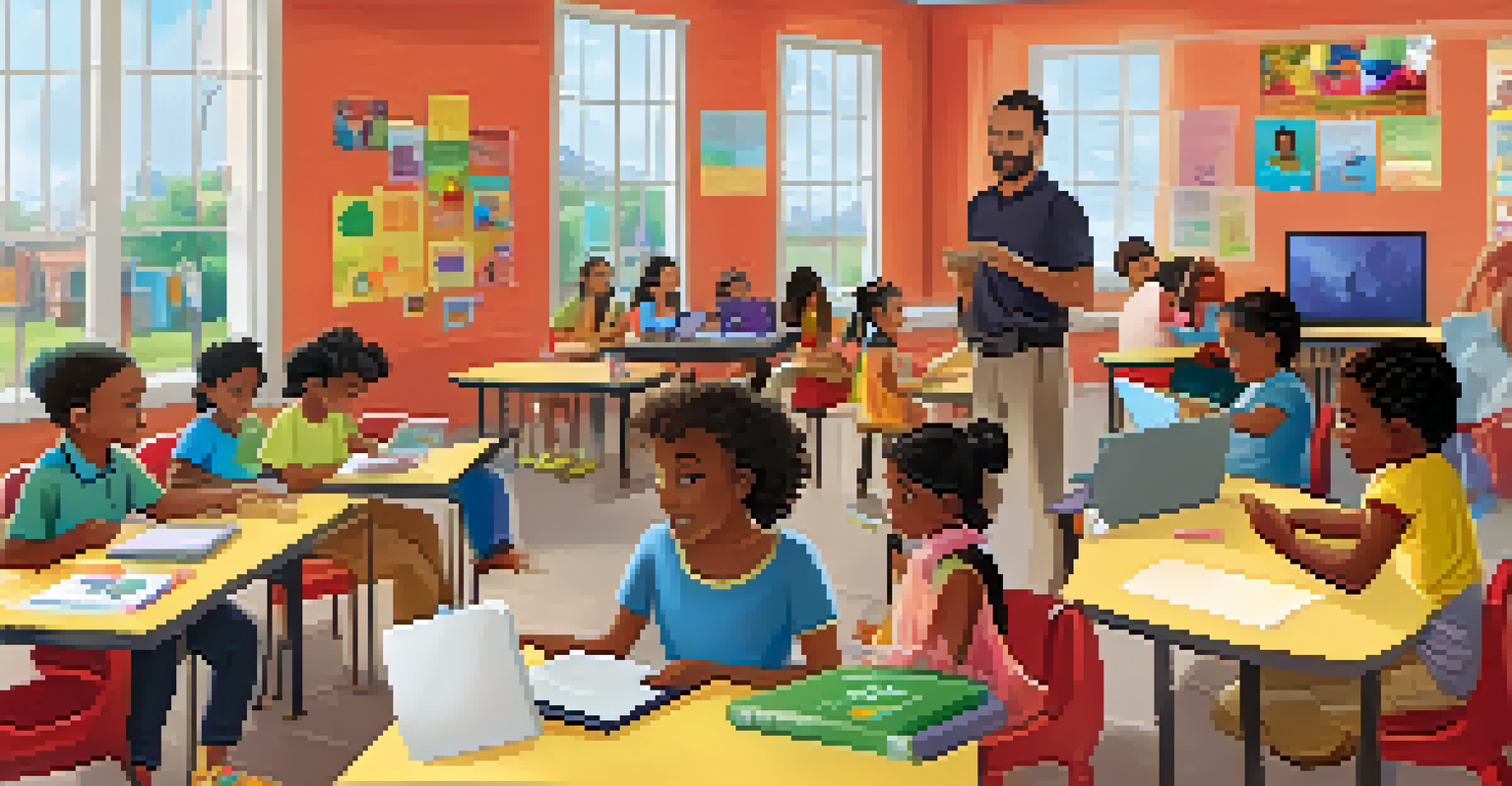 Families participating in a digital learning workshop at a community center.