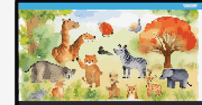 A colorful online learning interface for preschoolers, showcasing animated animals and large buttons.