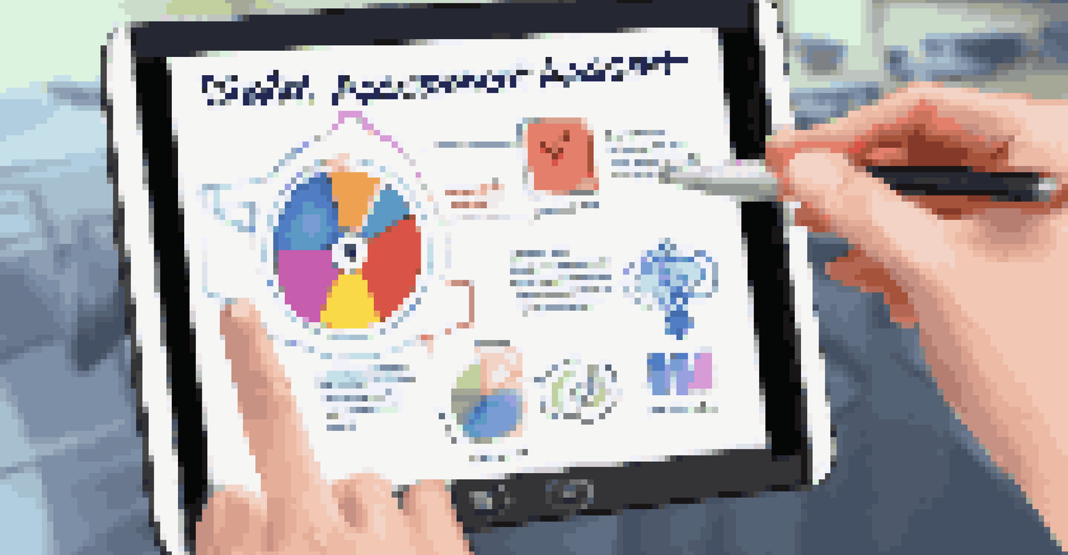 A close-up of a tablet showing an interactive quiz, with a student's hands interacting with the screen.