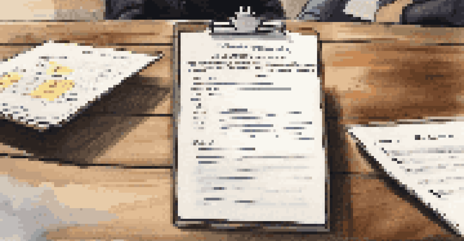 A clipboard with evaluation forms and feedback notes from a crisis management drill, with blurred participants discussing in the background.