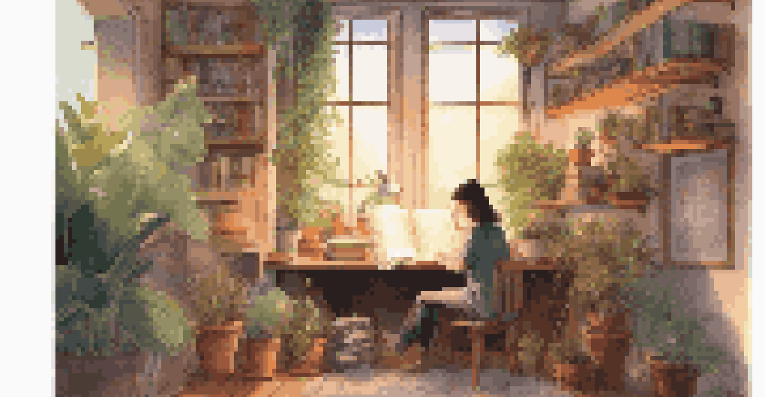 A student reading a science fiction novel in a cozy and inviting reading nook.