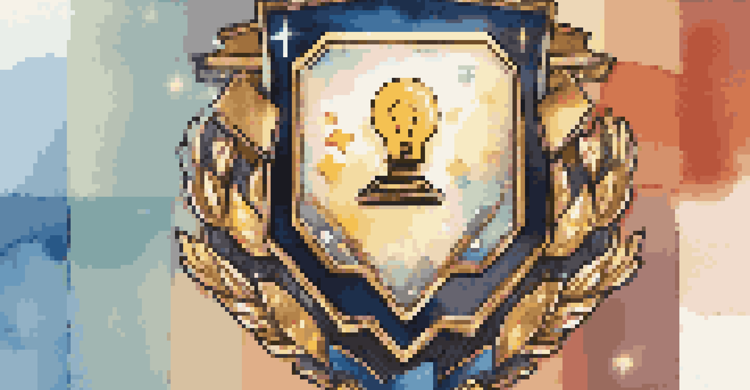An illustration of a digital badge for a micro-credential, surrounded by a graduation cap and lightbulb, symbolizing achievement.