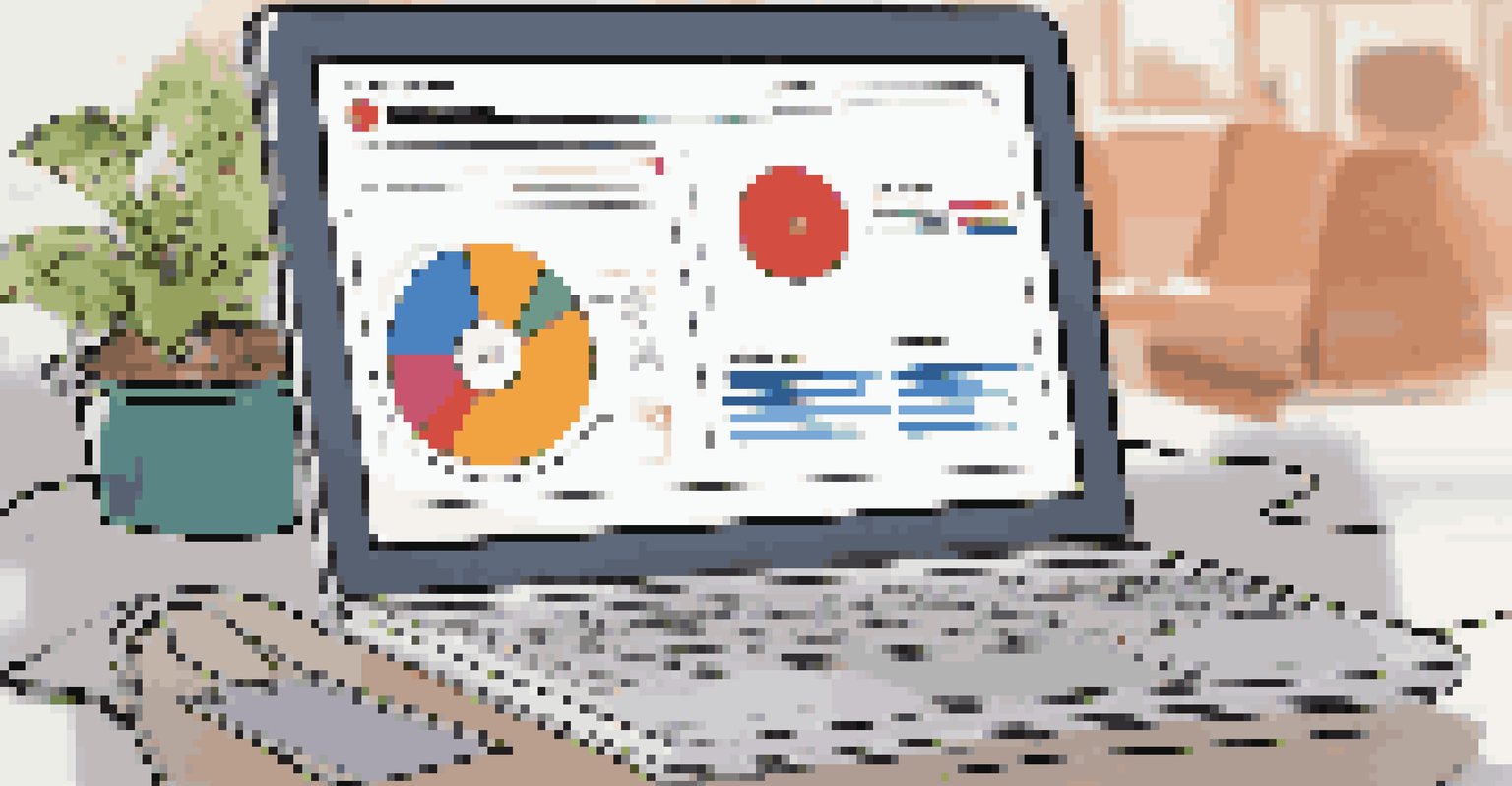 Close-up of a digital 360-degree feedback survey on a laptop, with a cozy workspace in the background.