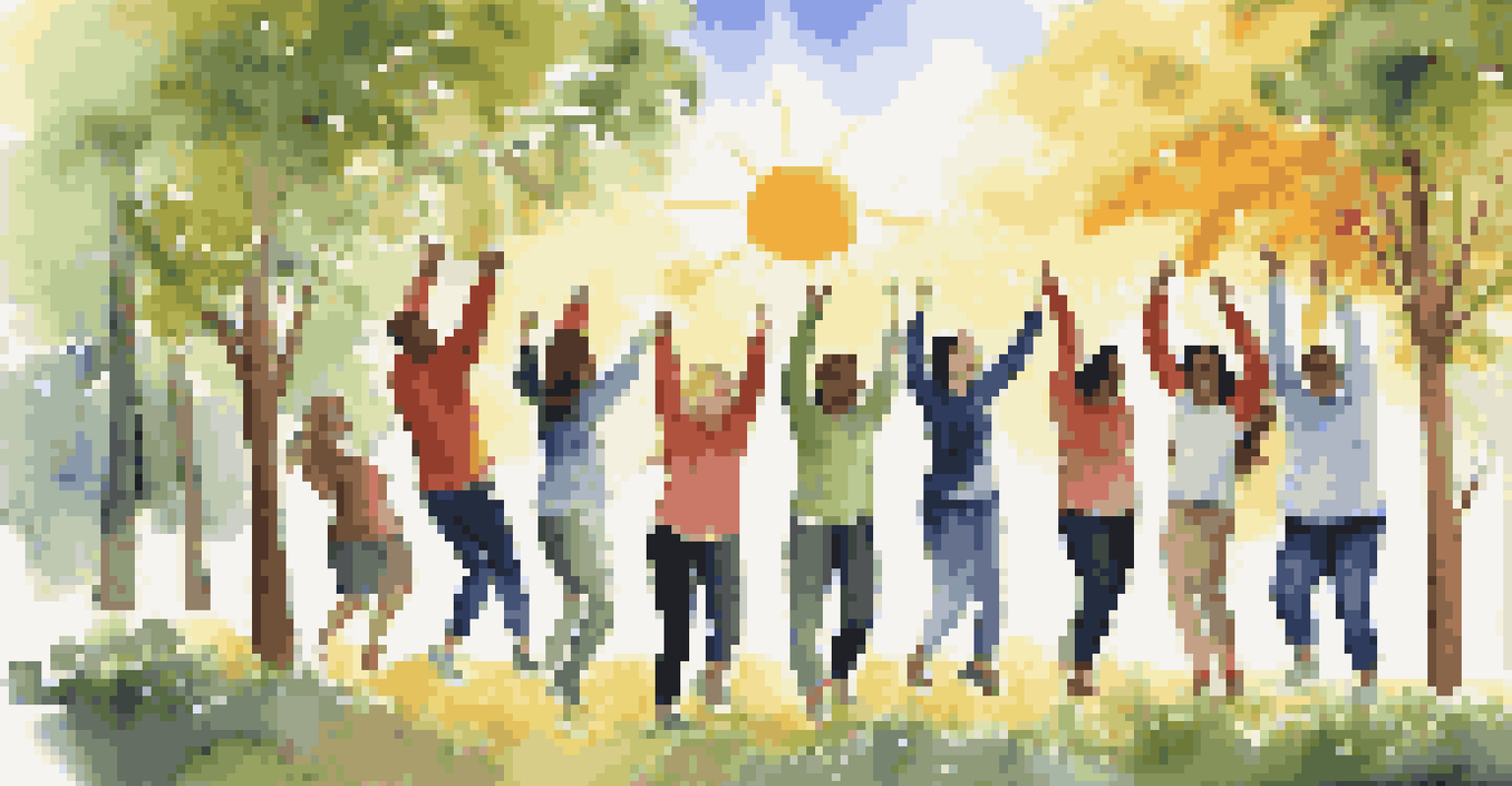 Educators engaging in a team-building outdoor activity, smiling and collaborating in a natural setting.