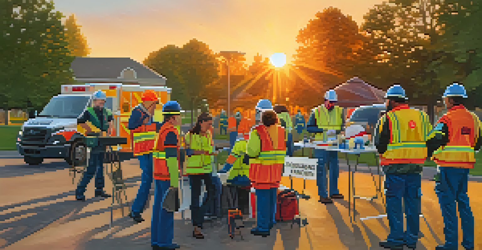 A team conducting a crisis response drill outdoors in a park, demonstrating teamwork and preparedness.