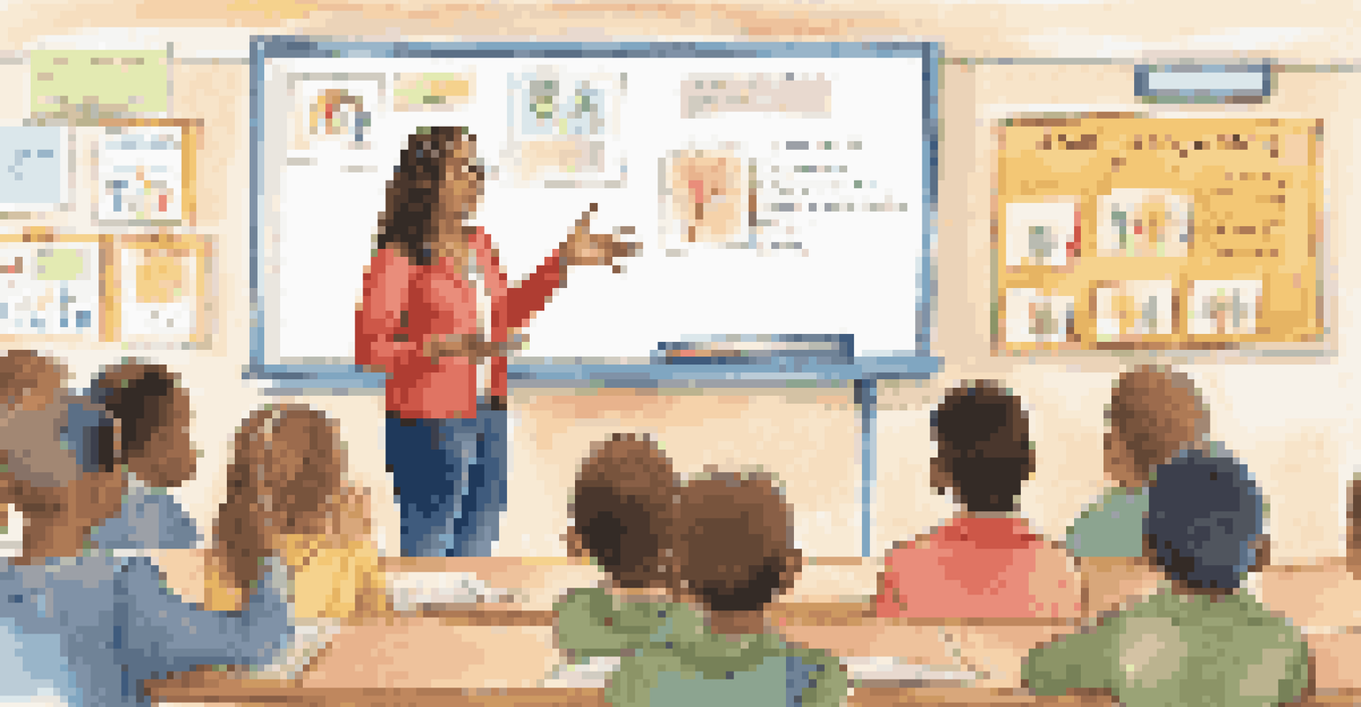 A teacher discussing time-bound assessments with engaged students in a classroom setting.