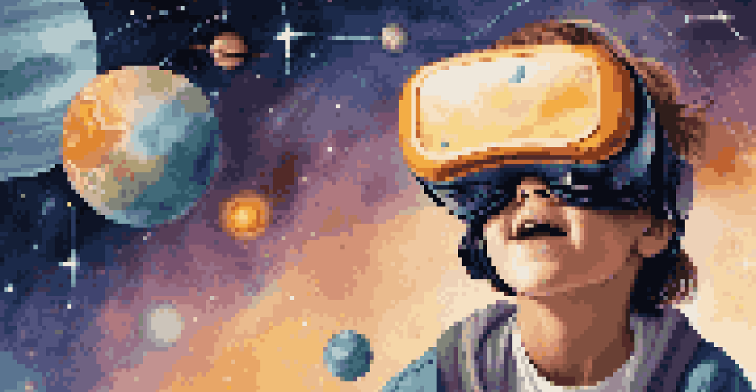 A student using virtual reality to explore a digital solar system, showcasing an engaging science learning experience.