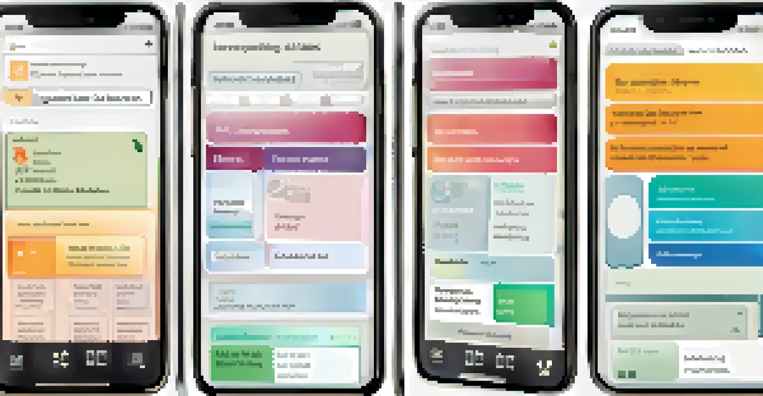 A smartphone screen displaying a user-friendly mobile learning app with clear navigation, accessible colors, and multimedia options for enhanced learning experiences.