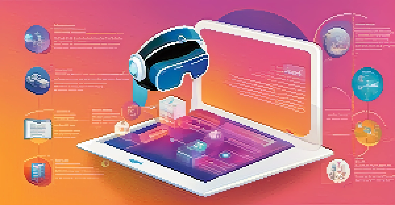 An infographic showcasing future trends in mobile learning, including augmented reality, virtual reality, and artificial intelligence.
