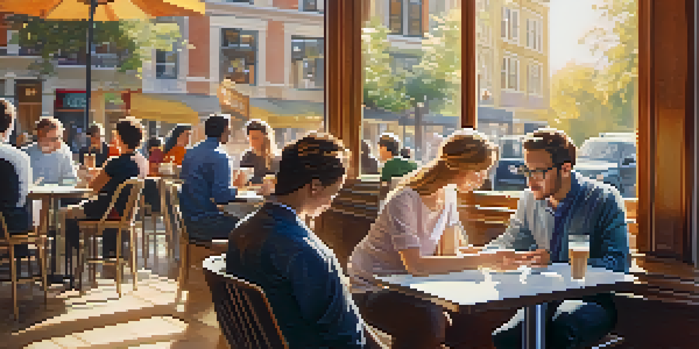 A professional engaging with a microlearning tutorial on their mobile device in a sunny cafe.