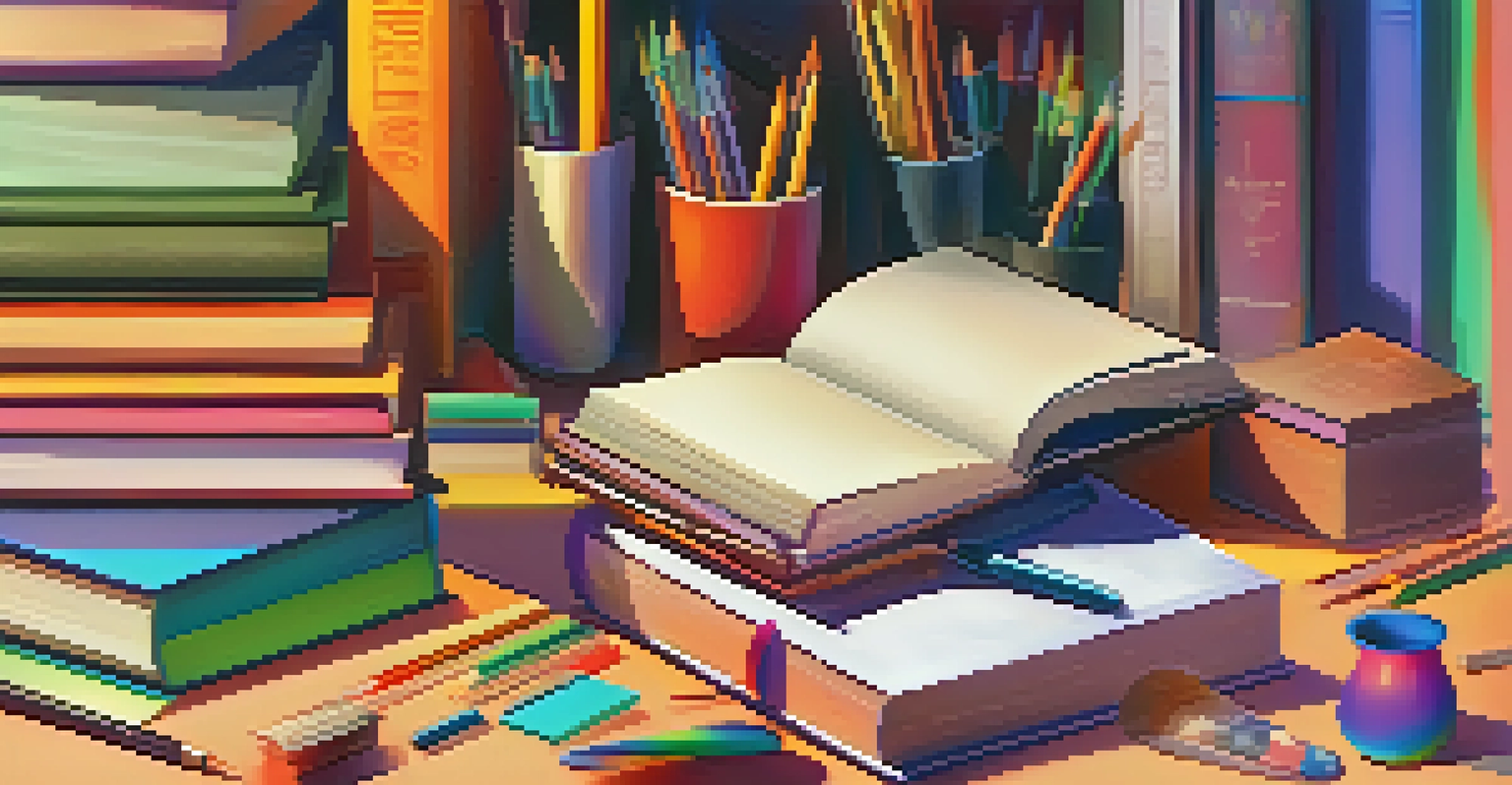 A colorful digital collage representing various Open Educational Resources in education.