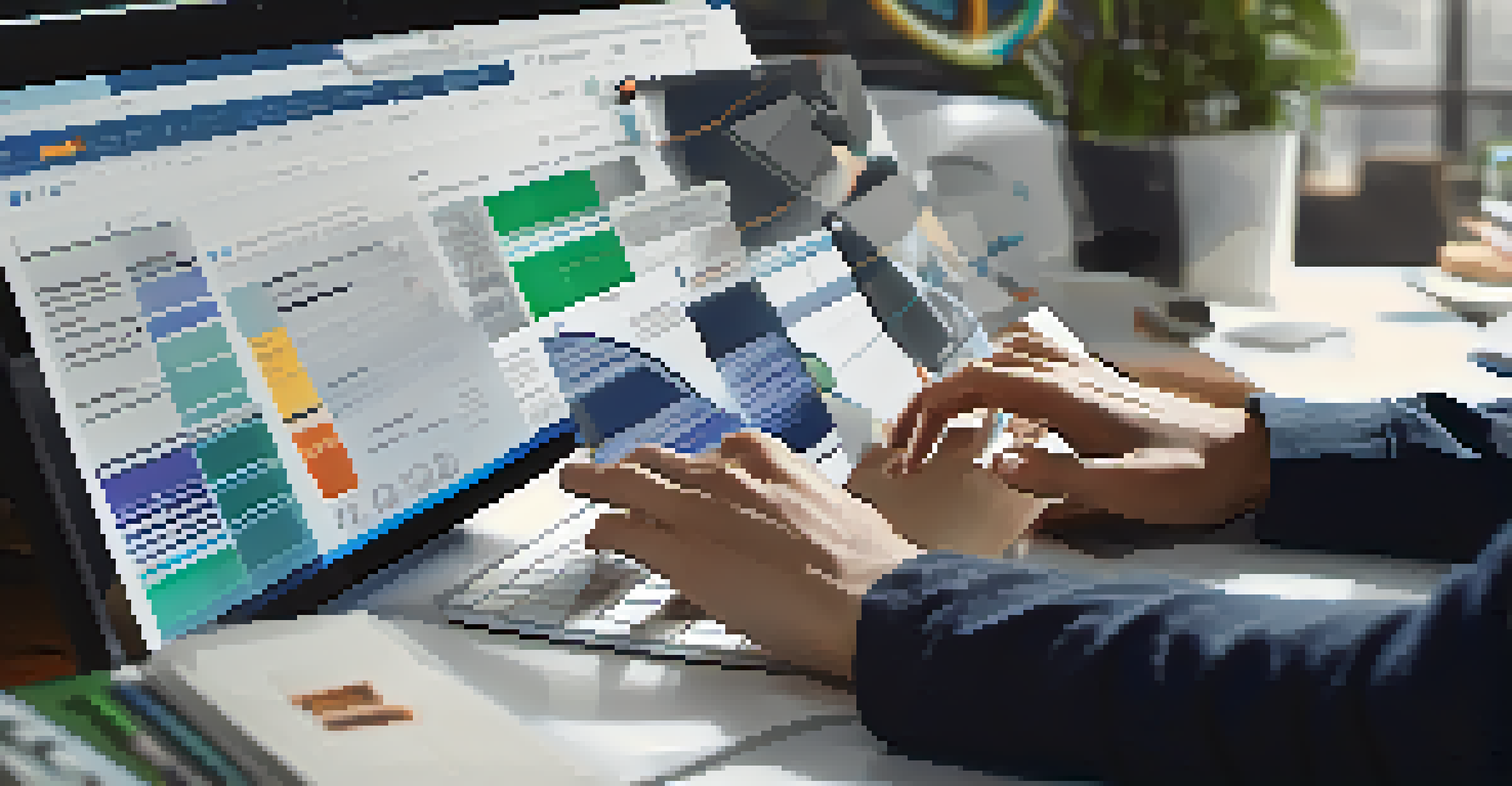A digital workspace with a project management software interface on a computer screen, showcasing tasks and team interaction.