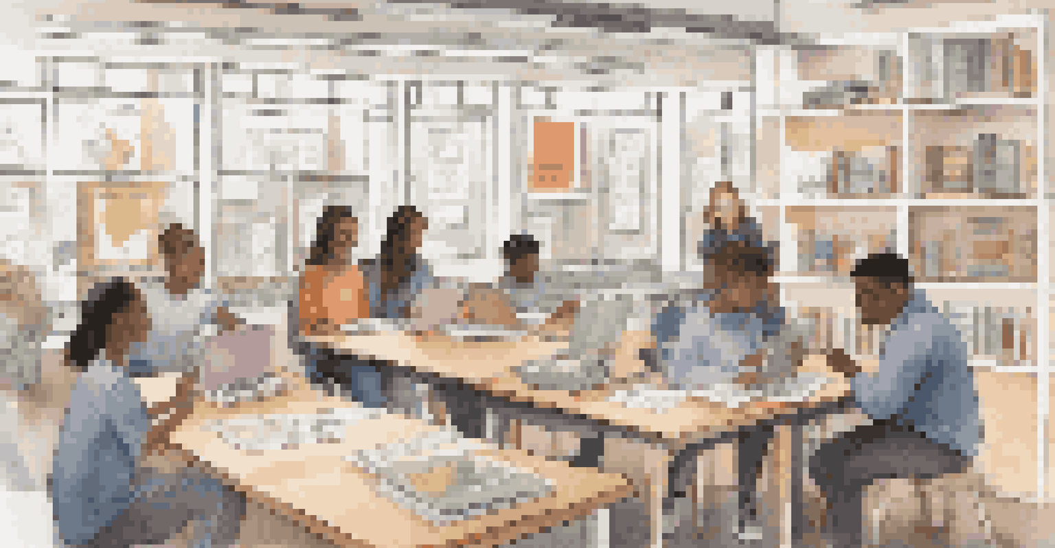 A diverse group of students working together in a study room, with a digital interface showing personalized learning data.